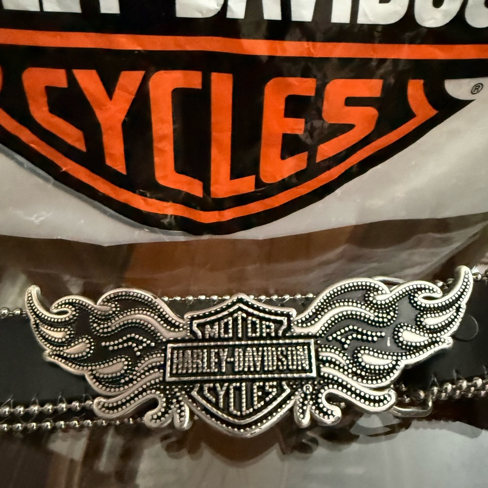Harley-Davidson Black & Silver Winged Belt - Picture 2 of 3